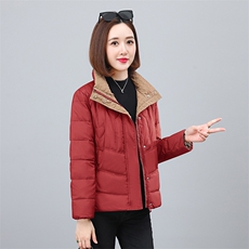2023年冬季气质立领撞色小羽绒面包服，女装羽绒服，依恋蒂丝