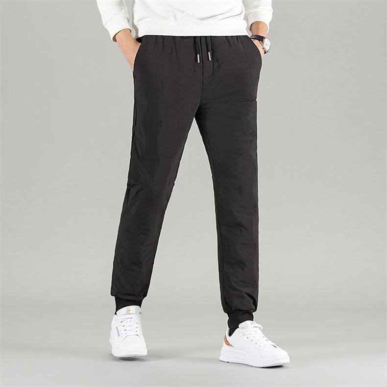 冬季2023新款男士加厚保暖羽绒裤中年商务休闲爸爸装白鹅绒长裤子，男装棉裤，电商B212（原钱塘6029）