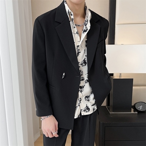 简约宽松休闲冰丝潮流西服垂坠肌理感小西装XZ48/P160控248图片