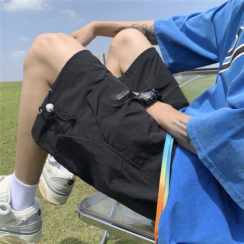 皱感【三防】金属皮标速干运动沙滩休闲短五分裤XK007-P50控68,男装牛仔裤,星座216(原A116)