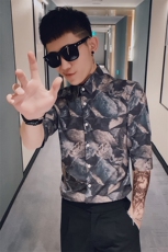 312A-235-P55新款社会小伙中袖衬衫韩版潮流男士五分袖衬衣D，男装T恤，星座312A-5