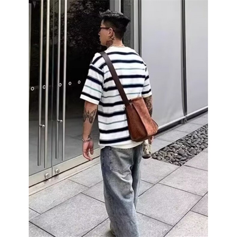 条纹百搭男士百搭休闲短袖t恤男圆领半袖体恤打底衫TZ64,男装T恤,星座1116A（原606A-3）