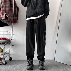 束脚裤男韩版潮流拉链高街帅气春季2024新款ins休闲长裤K4952-P45，男装休闲裤，星座412-3