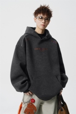 秋冬重磅砂洗做旧拉链刺绣连帽卫衣JF816-特P68控118加绒P73控128，男装卫衣，电商A422-1