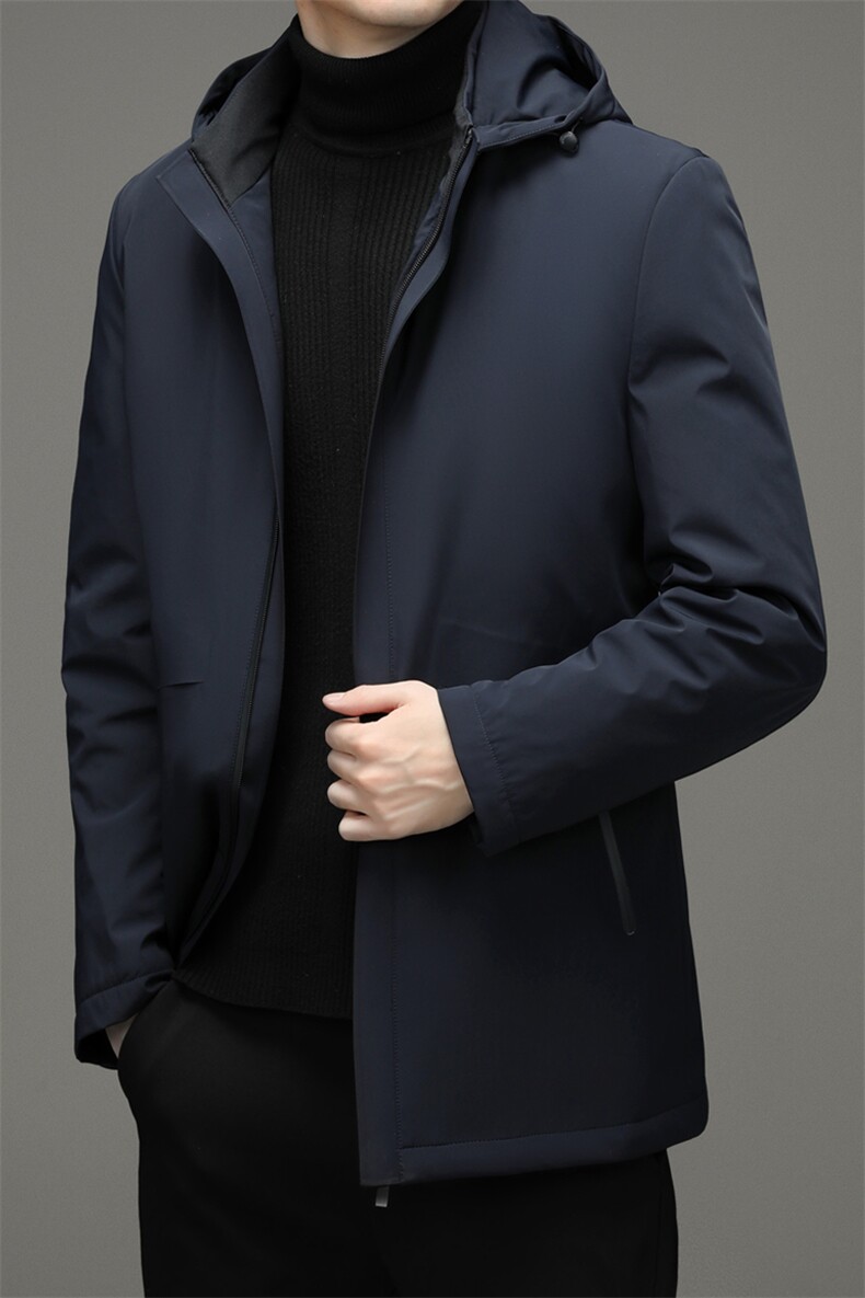 冬季白鹅绒拆卸内胆羽绒服脱卸帽外套中年爸爸装YYYR21818-P345,男装羽绒服,电商B212（原钱塘6029）