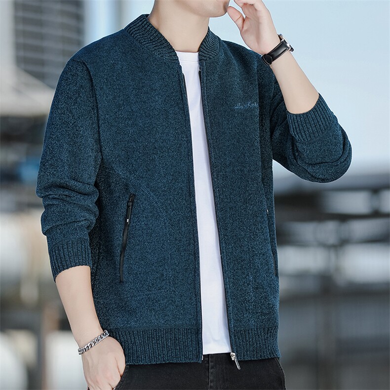 春秋新款棒球服男毛衣针织开衫上衣外套宽松毛线衫8937P40,男装针织衫/毛衣,星座1706