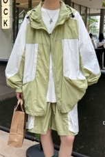 夏季撞色夹克衫防晒服套装运动风时尚防晒衣男XZ514-2-1611-P98，男装防晒衣，星座514-2(原B239)