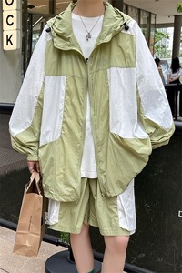 夏季撞色夹克衫防晒服套装 运动风时尚防晒衣男 XZ514-2-1611-P98图片