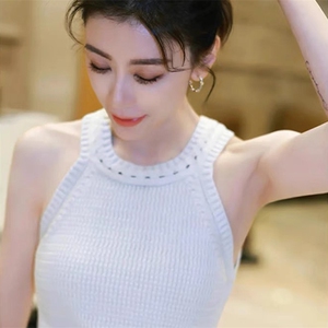 气质女神~贾某雯同款  七针双股纯山女背心双股加厚吊带图片