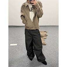 网图有货美式复古铆钉工装外套男女宽松休闲翻领夹克A1346-P95，男装夹克，星座1505