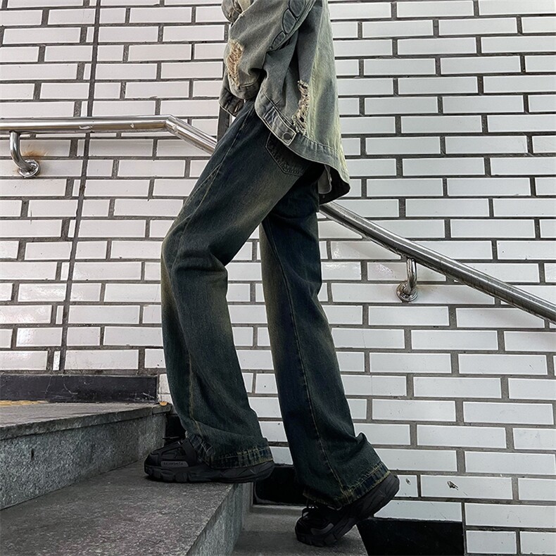 复古牛仔裤男裤子潮牌男生美式高街长裤男款直筒裤N0862-P43,男装牛仔裤,星座308B-1