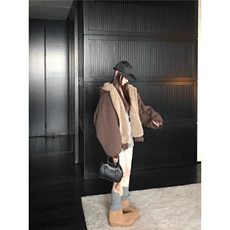 豆子同款重磅双面穿仿水貂毛皮草外套女情侣座山雕棉服夹克，男装夹克，星座506A