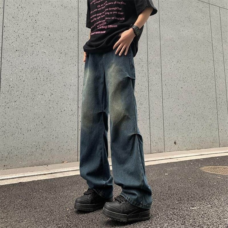 美式高街小众牛仔裤男个性百搭休闲裤G9020/P65，男装牛仔裤，电商D202-1