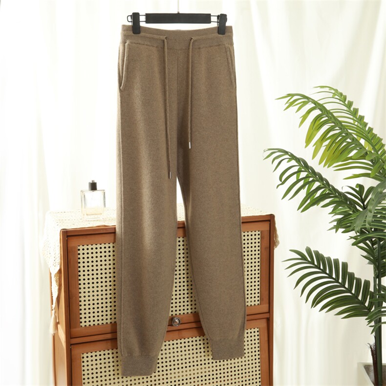 高品质男士羊绒休闲裤秋冬必备宽松舒适抽绳设计时尚百搭男装，男装休闲裤，晨晟羊绒