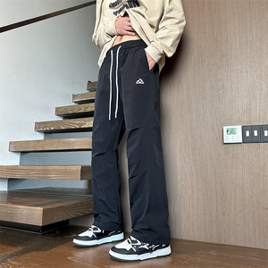 港风高品质休闲裤男裤宽松休闲裤抽绳起皱冰丝裤MYK24-9815-P45图片