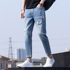 特批45无差价春季韩版百搭弹力修身小脚弹九分牛仔裤男K322，男装牛仔裤，星座1006-1