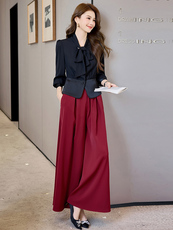 通勤女装高知穿搭高级感飘带上衣仿醋酸短款收腰衬衫女小个子小衫，女装套装/套裙，卡杰菲