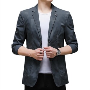 BGW721男式2021初秋薄款西装男西服外套修身商务休闲男P138图片