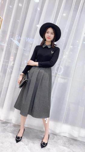 2021新款春装连衣裙韩版气质中长款,女装连衣裙,时尚名门