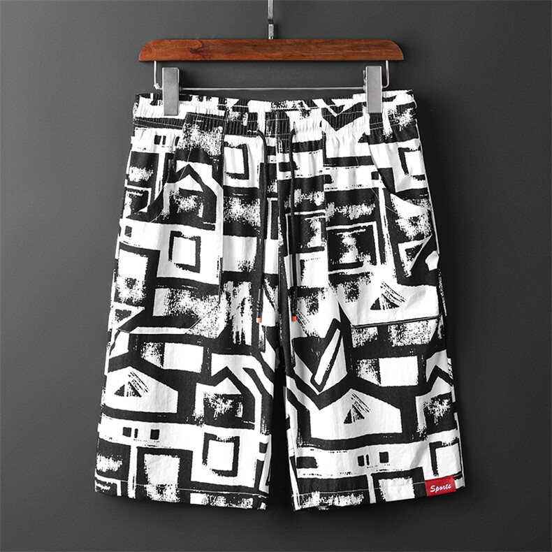 M-8XL男大码冰丝弹力5分裤短裤5032-1_6806(M-5XLP30 6XL-8XLP35)图片