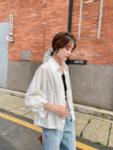 YGZ987衬衫女2021夏季新款不对称洋气减龄短款上衣图片