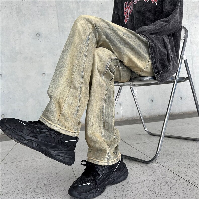 青春流行ins男直筒水洗牛仔裤 X26 P45图片