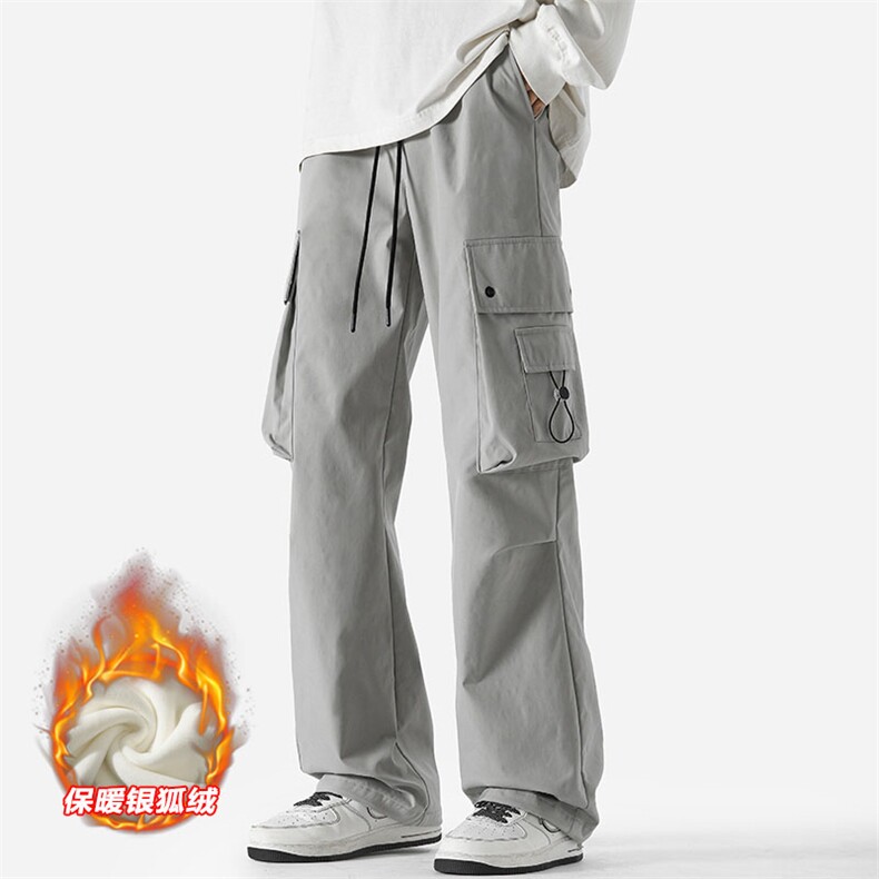 机能防水工装裤加绒银狐绒男大码伞兵裤K1317J加绒-特P45控88，男装工装外套，电商A001