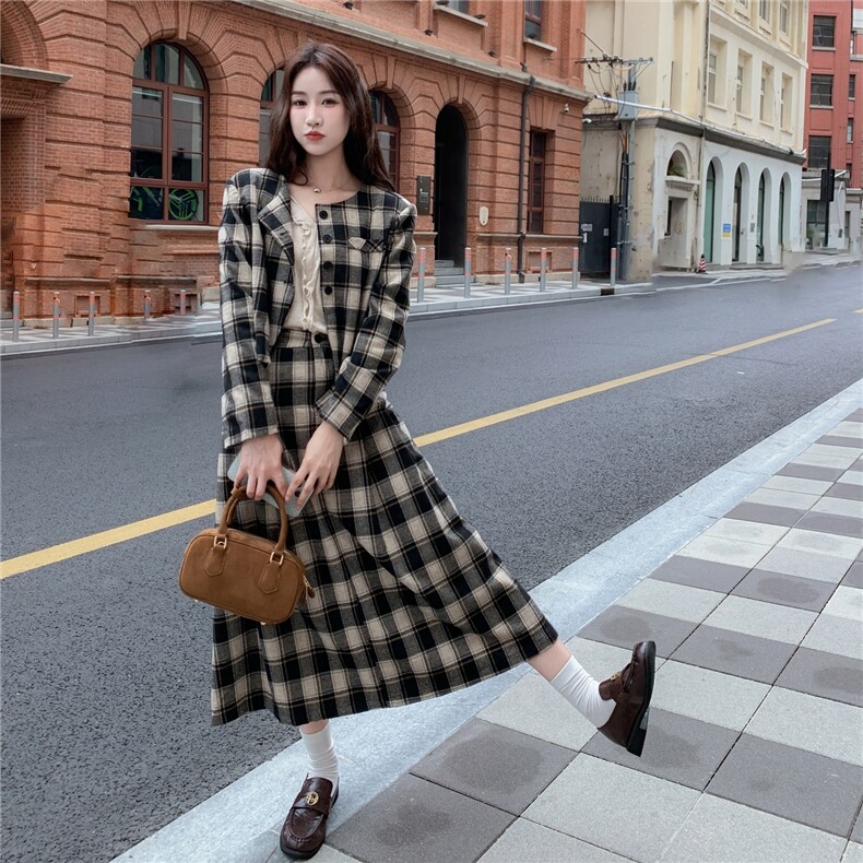 新品韩系格子套装两件套2C212-G176-P225-K328,女装套装/套裙,2C212