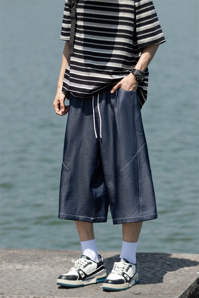 仿天丝牛仔高级感冰丝垂感休闲裤夏季新款潮牌七分裤男2561特批31,男装牛仔裤,电商C305A