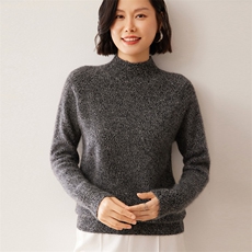 2025秋冬新款35%山羊绒女士7针花纱插肩半高领羊绒衫，女装羊绒衫，拓驰羊绒