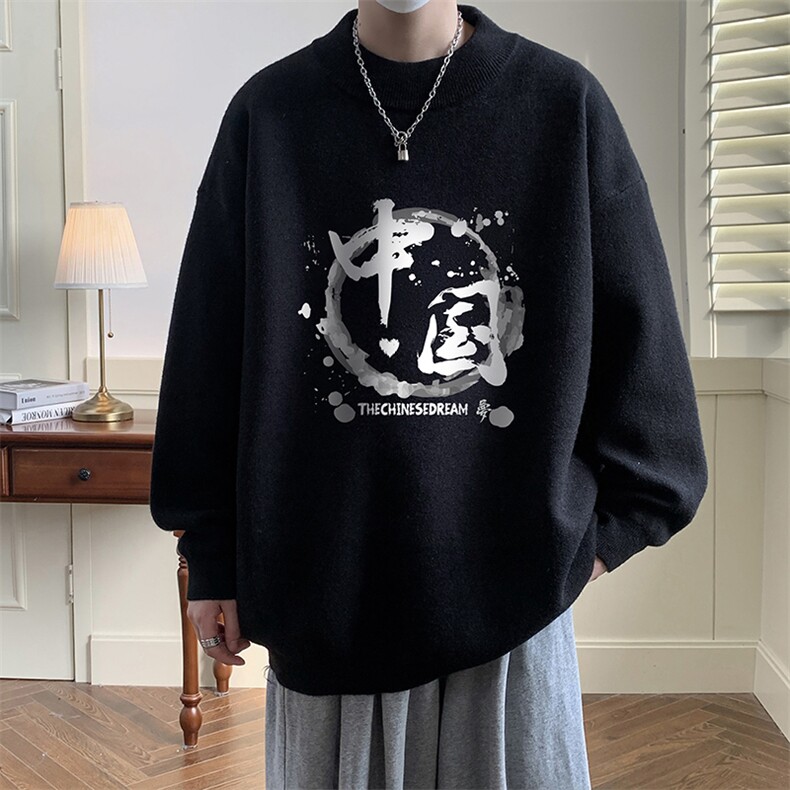 控68半高领毛衣男士大码针织衫男毛线衣男M18134-P45加绒款-P65,男装针织衫/毛衣,电商A040
