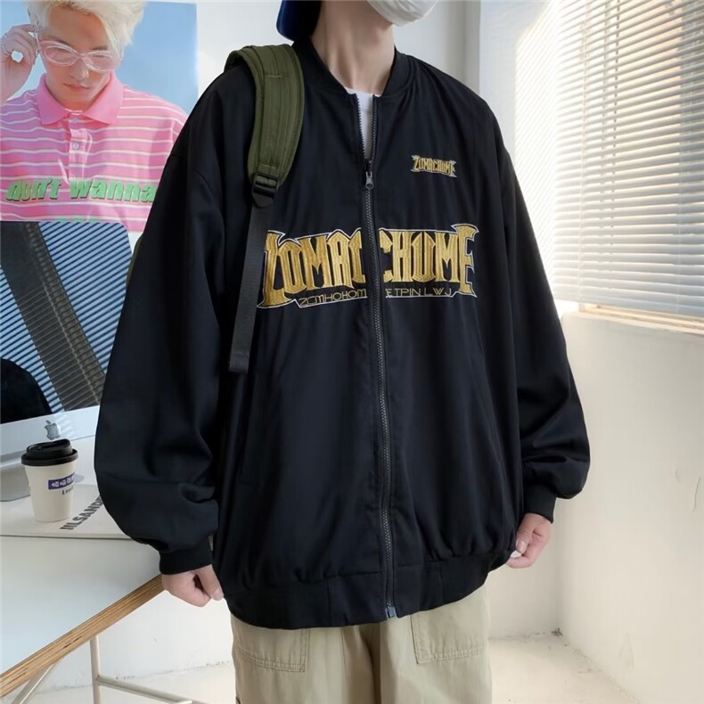 秋新款潮牌刺绣两面穿外套男女情侣街头飞行员夹克W1143P65,男装夹克,星座1116-2