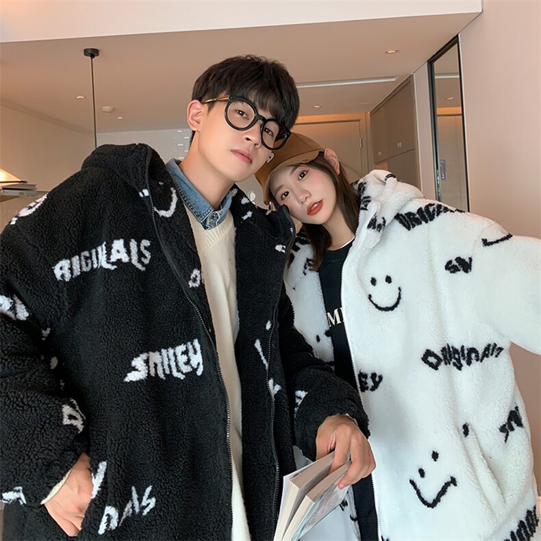 情侣棉袄棉服棉衣宽松夹克港风羊羔毛绒外套男/连帽P110/立领P100，男装夹克，星座207