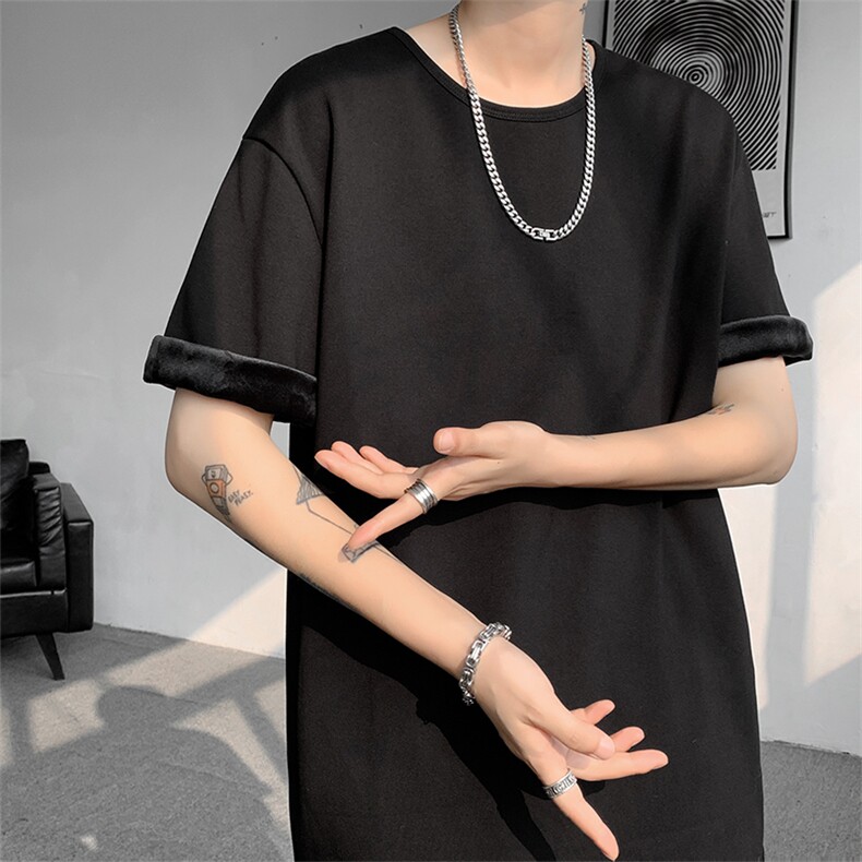 8XL-M冬季短袖男加绒加厚T恤内搭打底衫半袖打底上衣DX327P35控48,男装T恤,电商D206-1