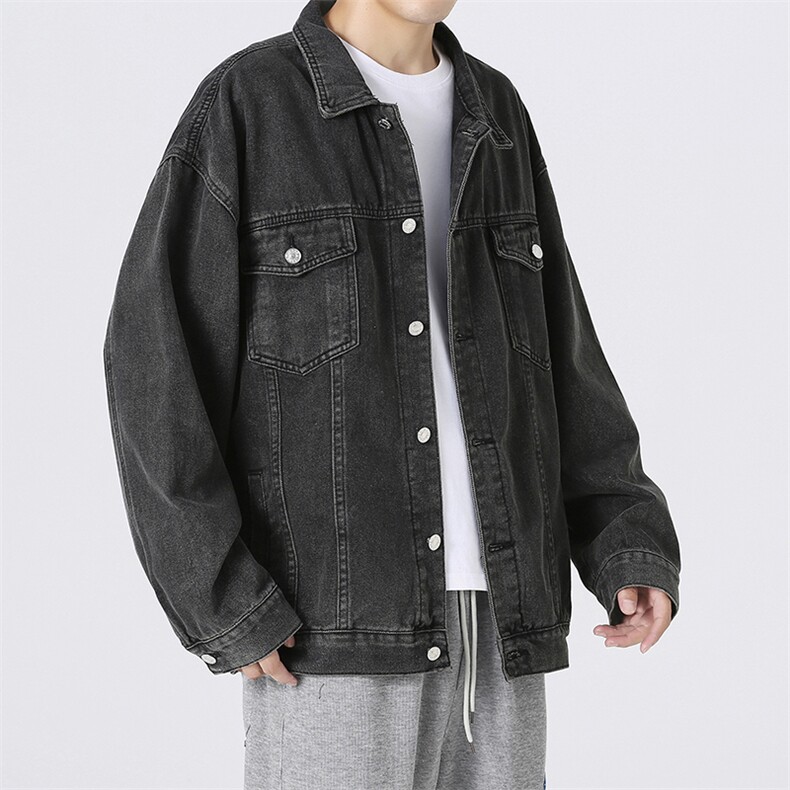 牛仔外套秋季青少年宽松休闲工装夹克学生XZ225-3-NZ769-P70控88图片