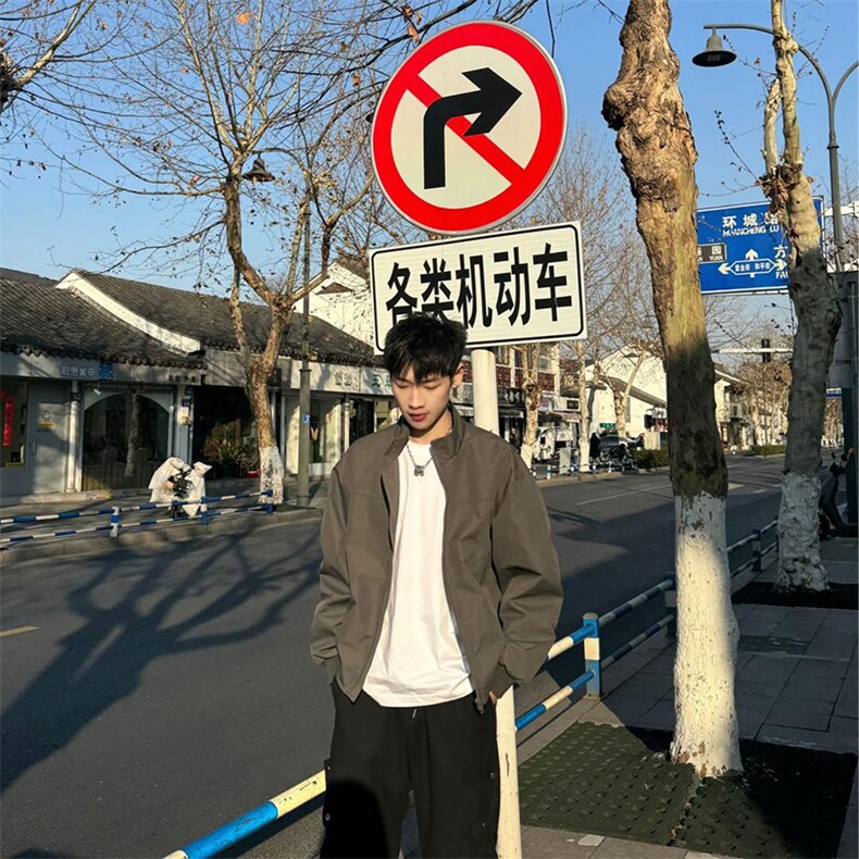 26春装新款美拉德立领飞行夹克boxy廓形休闲百搭外套上衣JK6500,男装夹克,电商A486
