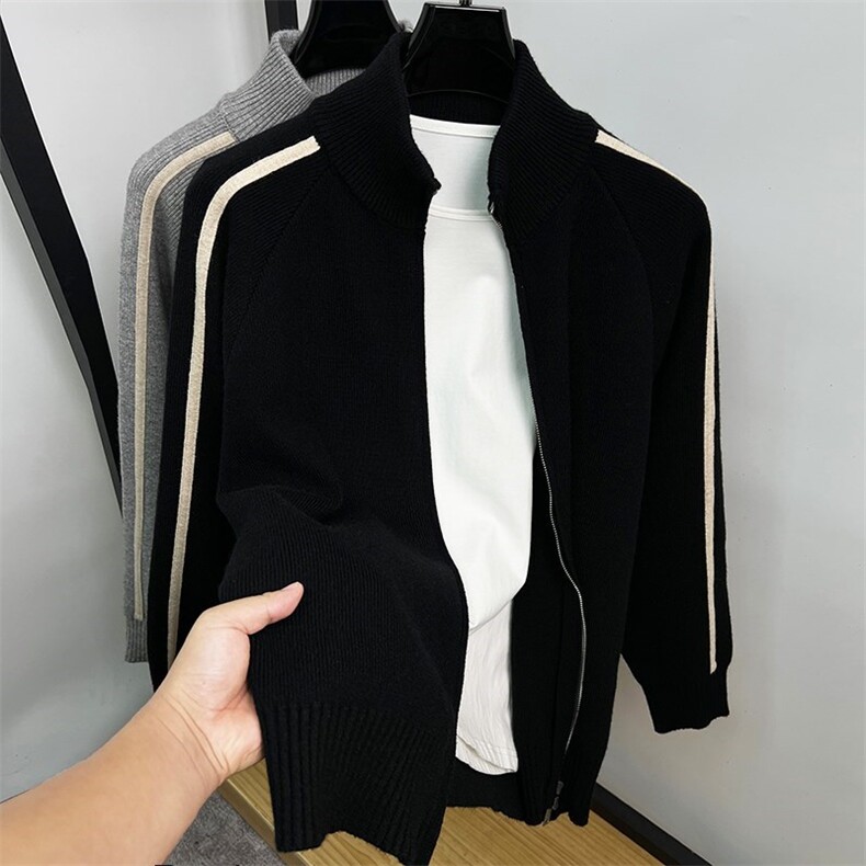 网图现货84887-特P70立领开衫男毛衣针织衫男士外套拉链毛线夹克，男装针织衫/毛衣，电商D310B