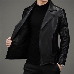 DLSN22133新款皮衣男头层绵羊皮夹克翻领商务休闲男装P950图片