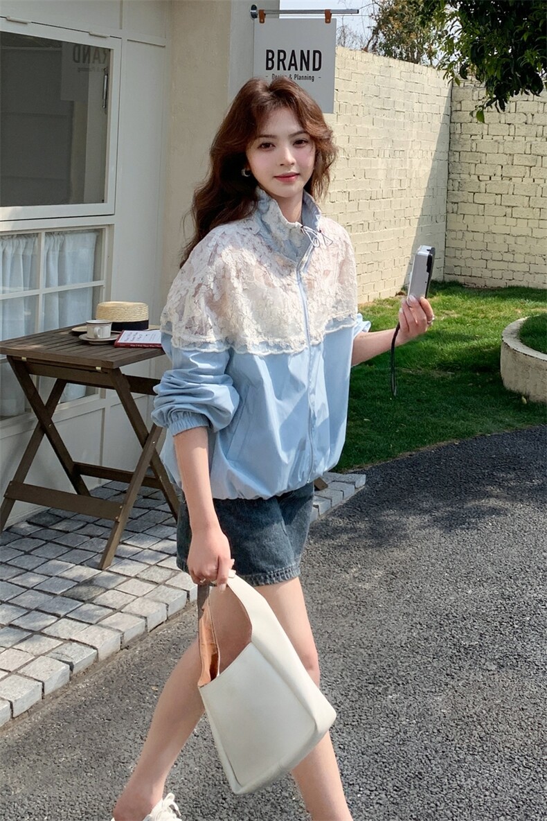 现货--2025年夏季新款拼接蕾丝外套P145K208,女装短外套,帛锦泉