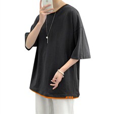 ！2026夏新款男纯棉宽松短袖T恤百搭印花体恤打底衫T3913-P26，男装T恤，星座1206-1（原A206-1）