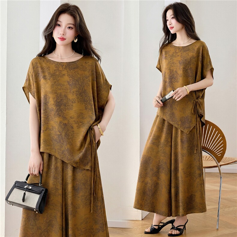 【2026夏季女装新款】大量现货时尚洋气宽松舒适阔腿裤套裤，女装套装/套裙，缘衣格