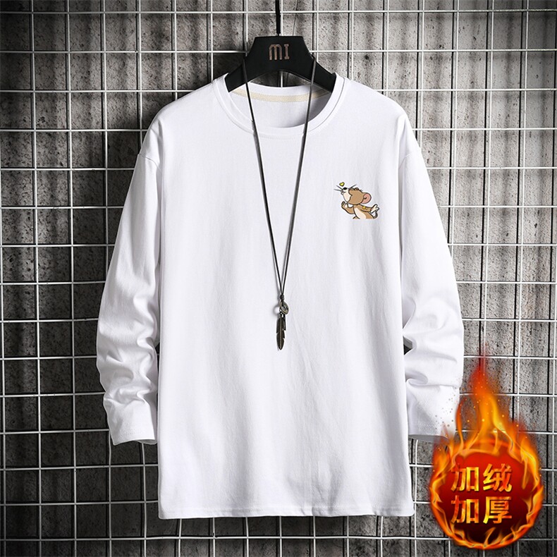 TX3132-P28加绒-P35纯长袖t恤男大码圆领打底衫体恤上衣服,男装T恤,电商A040A