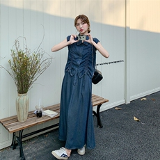 轻熟风高级感薄款牛仔马甲时尚套装女夏新款显瘦休闲半身裙两件套，女装套装/套裙，2C210