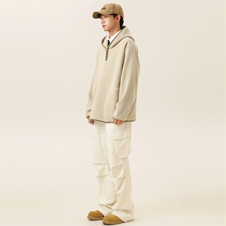 2025冬季新款男装日系潮牌华夫格宽松休闲卫衣加厚卫衣WY622-F88,男装卫衣,电商A101（原外27）