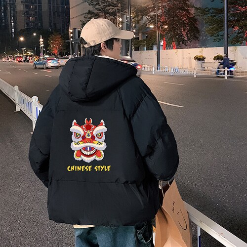 MY16185-P100 加厚加绒连帽棉衣男大码棉服男面包服男图片