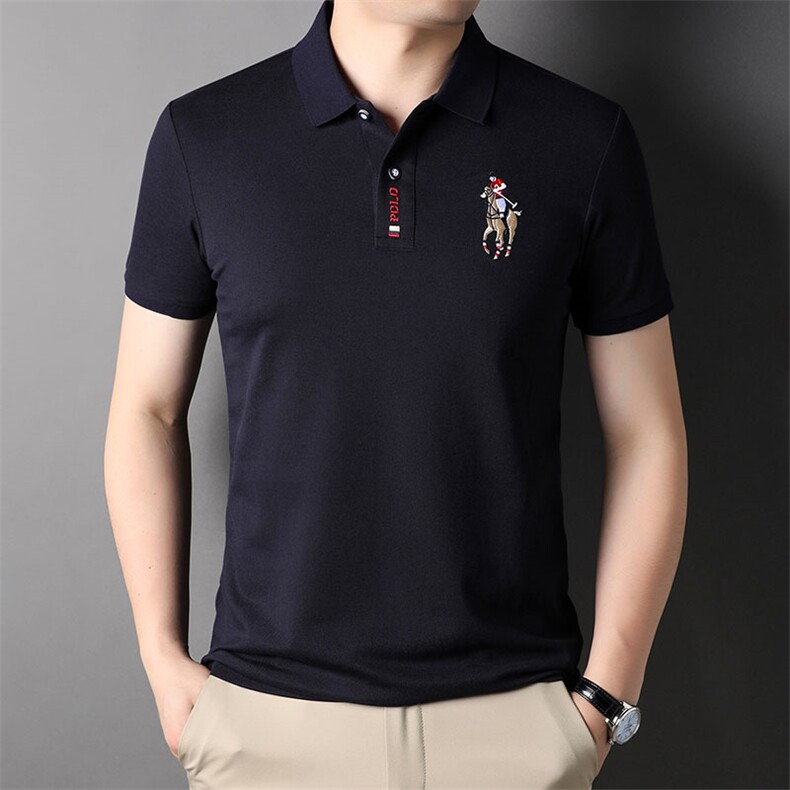 夏季新款男士翻领短袖t恤中年有领男装上衣服休闲POLO衫,男装T恤,电商B212（原钱塘6029）