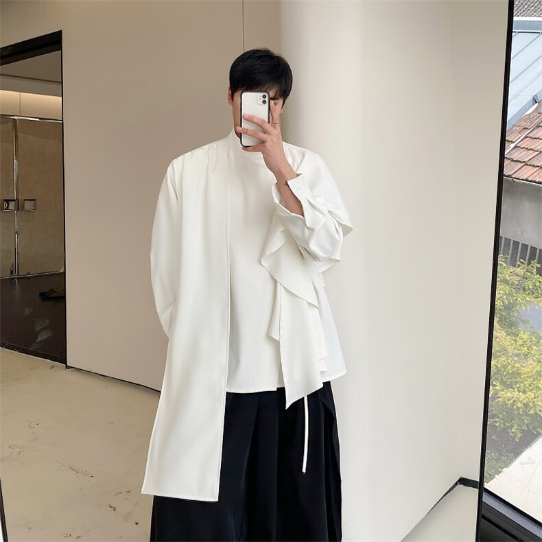 春季立体裁剪不规则多片式男女中式潮流衬衣个性暗黑系3548P125，男装衬衫，电商A246