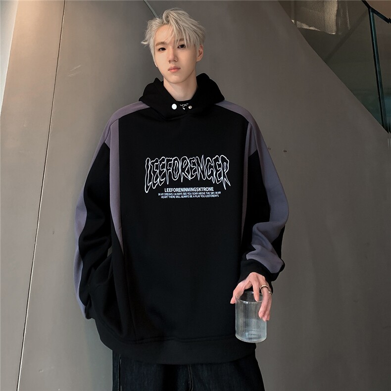 重磅连帽外套男2025秋季新款美式潮牌条纹拼接撞色帽衫W93-P78,女装短外套,电商C307A