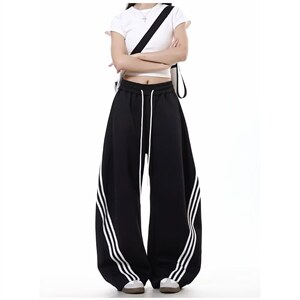 档口现货。现货。抽绳男女运动弯刀长裤卫裤阔腿K6891X-P38，男装休闲裤，星座412-1