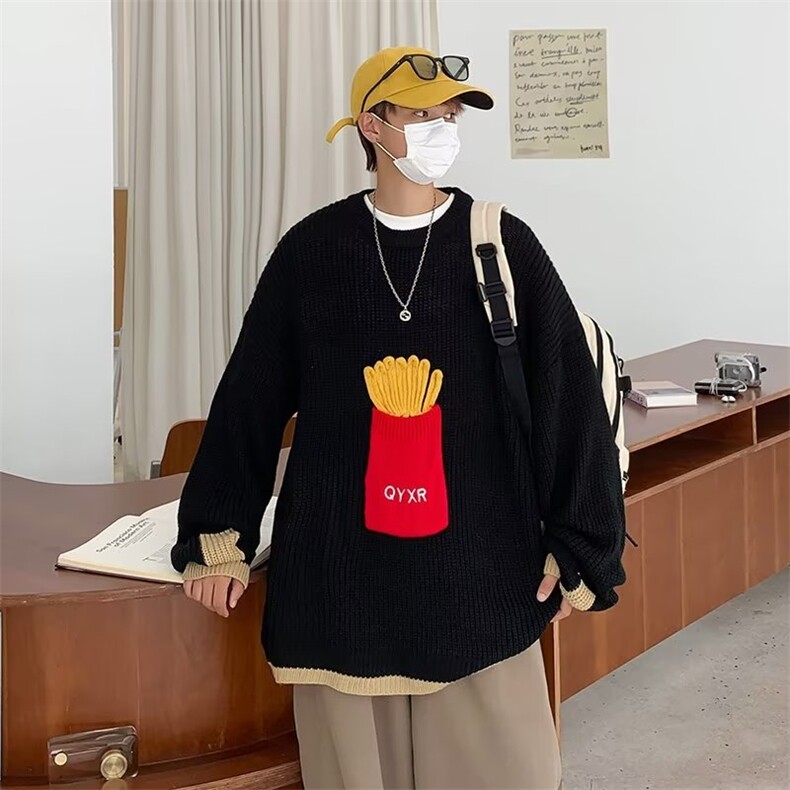 针织衫冬季套头青春流行休闲毛衣2022潮新款圆领男长袖直筒型,男装针织衫/毛衣,星座716-4